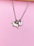 Silver Flying Pig Charm Necklace Farmer Pig Pet Gifts Idea Personalized Customized Jewelry, AN1743