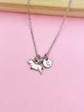 Silver Flying Pig Charm Necklace Farmer Pig Pet Gifts Idea Personalized Customized Jewelry, AN1743