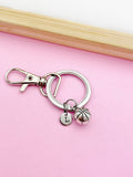 Silver Basketball Charm Keychain Basketball Team Gifts Idea Personalized Made to Order Jewelry, N2566