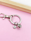 Silver Basketball Charm Keychain Basketball Team Gifts Idea Personalized Made to Order Jewelry, N2566