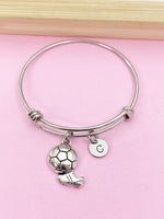 Silver Soccer Ball Charm Bracelet Girl Soccer Team Gifts Idea Personalized Made to Order Jewelry, N2156