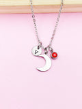 Silver Celestial Moon Charm Necklace Galaxy Gift Ideas Personalized Customized Jewelry, AN4444