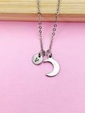 Silver Celestial Moon Charm Necklace Daughter Gift Ideas Personalized Customized Jewelry, BN4444