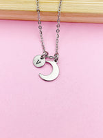 Silver Celestial Moon Charm Necklace Daughter Gift Ideas Personalized Customized Jewelry, BN4444