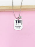 Silver Marching Band Keyboard Charm Necklace or Keychain Gifts Idea Personalized Customized Made to Order Jewelry, D400