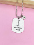 Silver Marching Band Bass Clarinet Charm Necklace or Keychain Gifts Idea Personalized Customized Made to Order Jewelry, D401