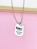 Silver Marching Band Mellophone Charm Necklace or Keychain Gifts Ideas Personalized Customized Made to Order Jewelry, D402