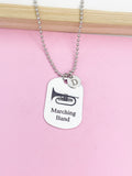 Silver Marching Band Mellophone Charm Necklace or Keychain Gifts Ideas Personalized Customized Made to Order Jewelry, D402