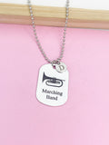Silver Marching Band Mellophone Charm Necklace or Keychain Gifts Ideas Personalized Customized Made to Order Jewelry, D402