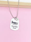 Silver Marching Band Mellophone Charm Necklace or Keychain Gifts Ideas Personalized Customized Made to Order Jewelry, D402