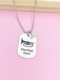 Silver Marching Band Mellophone Charm Necklace or Keychain Gifts Ideas Personalized Customized Made to Order Jewelry, D402