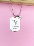 Silver Marching Band Alto Saxophone Charm Necklace or Keychain Gifts Ideas Personalized Customized Made to Order Jewelry, D403