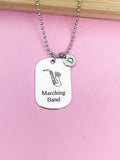Silver Marching Band Alto Saxophone Charm Necklace or Keychain Gifts Ideas Personalized Customized Made to Order Jewelry, D403