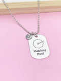 Silver Marching Band Bass Drum Charm Necklace or Keychain Gifts Ideas Personalized Customized Made to Order Jewelry, D404