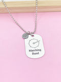 Silver Marching Band Bass Drum Charm Necklace or Keychain Gifts Ideas Personalized Customized Made to Order Jewelry, D404