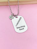 Silver Marching Band Flute Necklace or Keychain Gifts Ideas, Personalized Customized Made to Order Jewelry, D407