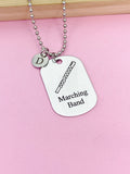 Silver Marching Band Flute Necklace or Keychain Gifts Ideas, Personalized Customized Made to Order Jewelry, D407