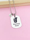 Silver Marching Band Tuba Necklace or Keychain Gifts Ideas Personalized Customized Made to Order Jewelry, D408