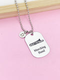 Silver Marching Band Trombone Necklace or Keychain Gifts Idea Personalized Customized Made to Order Jewelry, D411