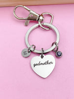 Stainless Steel Godmother Keychain Name, Tag, Badge, Best Seller Christmas Gifts for Godmother, D072