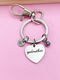 Stainless Steel Godmother Keychain Name, Tag, Badge, Best Seller Christmas Gifts for Godmother, D072