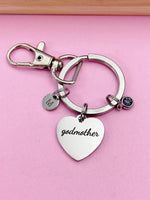 Stainless Steel Godmother Keychain Name, Tag, Badge, Best Seller Christmas Gifts for Godmother, D072