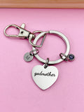Stainless Steel Godmother Keychain Name, Tag, Badge, Best Seller Christmas Gifts for Godmother, D072
