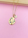 Gold Artist Palette Charm Necklace Gifts Ideas Personalized Customized Monogram Made to Order Jewelry, AN5258