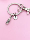 Silver Water Bottle Charm Keychain, Personalized Customized Monogram, Made to Order Jewelry, N569C