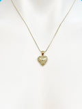 Gold TINY Heart Locket Necklace Valentine Gift Ideas, Personalized Customized Monogram Made to Order Jewelry, D392GA