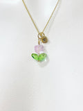 Gold Pink Tulip Necklace, Tulip Charm, Gardening Gifts, Personized Birthday Gifts, N5303C