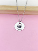 Silver Snare Drum Charm Necklace Music Instrument School Marching Band Gifts Idea Personalized Customized Made to Order, D416