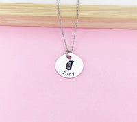 Silver Tuba Charm Necklace Music Instrument School Marching Band Gifts Idea Personalized Customized Made to Order, D417