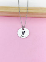 Silver Tuba Charm Necklace Music Instrument School Marching Band Gifts Idea Personalized Customized Made to Order, D417