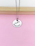 Silver Bass Clarinet Charm Necklace Music Instrument School Marching Band Gift Idea Personalized Customized Made to Order D419