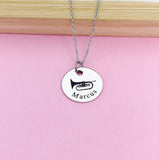 Silver Mellophone Charm Necklace Music Instrument School Marching Band Gift Idea Personalized Customized Made to Order D421