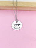 Silver Trumpet Charm Necklace Music Instrument School Marching Band Gifts Ideas Personalized Customized Made to Order D427