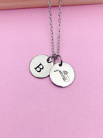 Silver Saxophone Charm Necklace Music Instrument School Marching Band Gifts Idea Personalized Customized Made to Order, D429