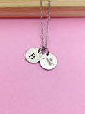 Silver Saxophone Charm Necklace Music Instrument School Marching Band Gifts Idea Personalized Customized Made to Order, D429