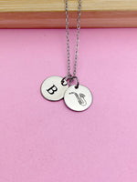 Silver Saxophone Charm Necklace Music Instrument School Marching Band Gifts Idea Personalized Customized Made to Order, D429