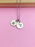 Silver Saxophone Charm Necklace Music Instrument School Marching Band Gifts Idea Personalized Customized Made to Order, D429