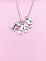 Silver Baker Mixer Measuring Spoon Charm Necklace Gift Ideas Personalized Customized Monogram Made to Order Jewelry, AN3619