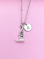 Silver Microscope Charm Necklace Gift Ideas Best Seller Christmas Gifts, AN4466