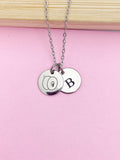 Silver Cymbals Charm Necklace Music Instrument School Marching Band Gifts Idea Personalized Customized Made to Order D434