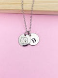 Silver Cymbals Charm Necklace Music Instrument School Marching Band Gifts Idea Personalized Customized Made to Order D434