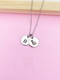 Silver French Horn Charm Necklace Music Instrument School Marching Band Gifts Idea Personalized Customized Made to Order D435