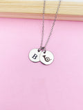 Silver French Horn Charm Necklace Music Instrument School Marching Band Gifts Idea Personalized Customized Made to Order D435