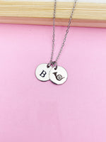 Gold or Silver French Horn Charm Necklace Music Instrument School Marching Band Gifts Idea, D435A