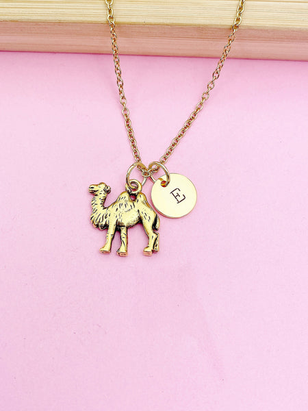 Gold Camel Charm Necklace, Zookeeper Gifts, AN404