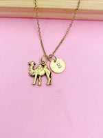 Gold Camel Charm Necklace, Zookeeper Gifts, AN404